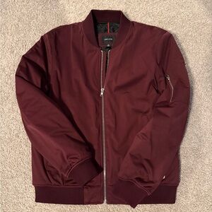 Adam Levine Collection Maroon Bomber Jacket